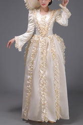French Court Long Sleeves Classic Elegant Princess Victorian Dress 3 Colors